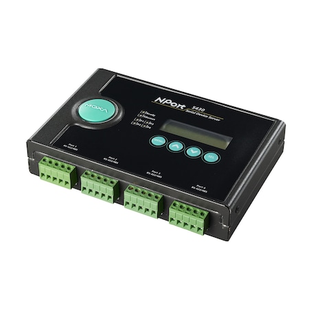 Moxa 4Prt DvcSrvr, 10/100M Eth, Rs-422/485, Terminal Block, NPrt 5430 w/Adapter NPort 5430 w/ adapter